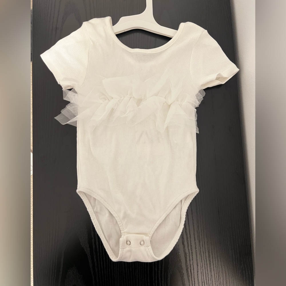 Zara Elegant White Ruffled Kids One Piece
